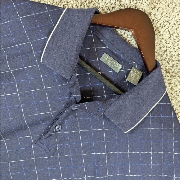 IZOD‎ Golf Polo Shirt Diamond Pattern Short Sleeve Collared Casual Mens XXL - Picture 1 of 10